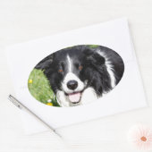 Foto eines Hundes Ovaler Aufkleber (Umschlag)