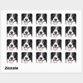 Foto eines Hundes Quadratischer Aufkleber (Blatt)
