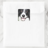 Foto eines Hundes Quadratischer Aufkleber (Tasche)