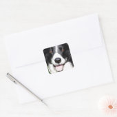 Foto eines Hundes Quadratischer Aufkleber (Umschlag)