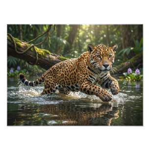 Foto eines jungen Leoparden, der in einem üppigen