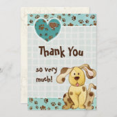 Foto eines Jungen mit dem besten Freund BabyDanke, Mitteilungskarte (Vorne/Hinten)