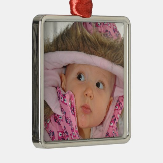 Foto eines kleinen Mädchens Ornament Aus Metall (Rechts)