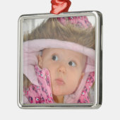 Foto eines kleinen Mädchens Ornament Aus Metall (Links)