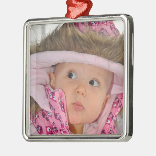 Foto eines kleinen Mädchens Ornament Aus Metall (Links)