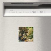 Foto eines Leoparden, der einen Bach überquert Magnet (In Situ (Geschirrspüler))