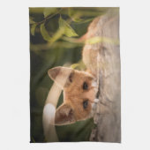 Foto eines Niedlichen kleinen Fuchses Geschirrtuch (Vertikal)