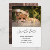 Foto eines Niedlichen kleinen Fuchses Save the Dat Save The Date (Vorne/Hinten)