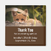 Foto eines Niedlichen kleinen Orangen Fox Geburtst Magnet (Vorne)