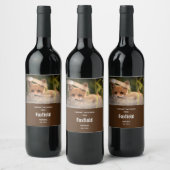 Foto eines Niedlichen kleinen Orangenfochs Weinkul Weinetikett (Flaschen)