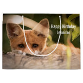 Foto eines Niedlichen kleinen Orangenfuchs zum Geb Große Geschenktüte (Vorderseite)