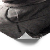 Foto eines Niedlichen, müde weißen Hundes mit best Poster (Ecke)