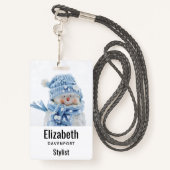 Foto eines Niedlichen Schneemanns im Winter - Weih Ausweis (Rückseite mit Schlüsselband)