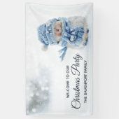 Foto eines Niedlichen Schneemanns im Winter - Weih Banner (Vertikal)