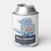Foto eines Niedlichen Schneemanns im Winter - Weih Dosenkühler (Kanne Vorderseite)