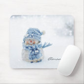 Foto eines Niedlichen Schneemanns im Winter - Weih Mousepad (Mit Mouse)
