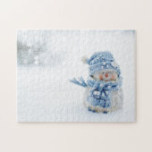 Foto eines Niedlichen Schneemanns im Winter - Weih Puzzle (Horizontal)