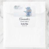 Foto eines Niedlichen Schneemans im Winter - Candl Quadratischer Aufkleber (Tasche)