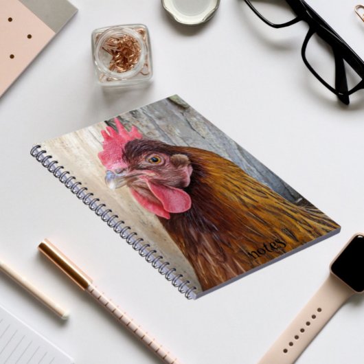 Foto eines roten Huhn Notizblock