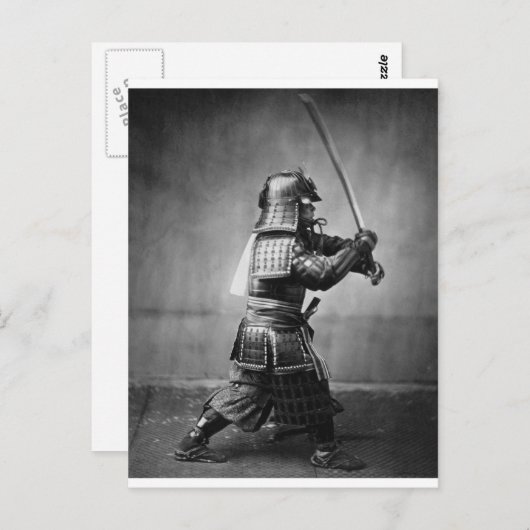 Foto eines Samurai C. 1860 Postkarte (Vorne/Hinten)