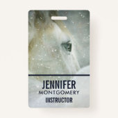 Foto eines schönen Weißen Pferdes im Winter Ausweis (Vorderseite)