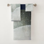 Foto eines schönen Weißen Pferdes im Winter Badhandtuch Set (Insitu)