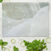 Foto eines schönen Weißen Pferdes im Winter Geschirrtuch (Gefaltet)