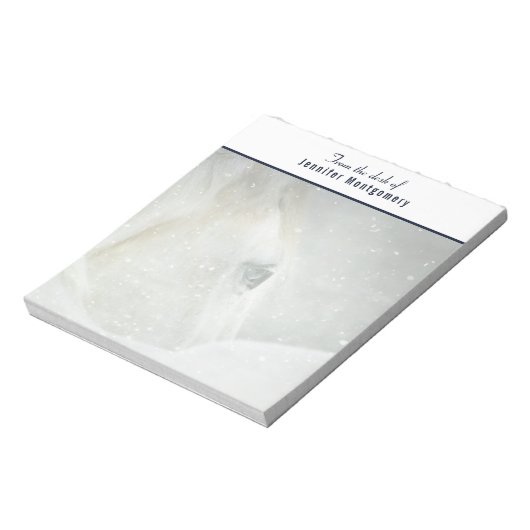 Foto eines schönen Weißen Pferdes im Winter Notizblock (Rotiert)