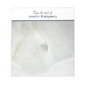 Foto eines schönen Weißen Pferdes im Winter Notizblock (Vorderseite)