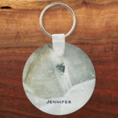 Foto eines schönen Weißen Pferdes im Winter Schlüsselanhänger (Vorderseite)