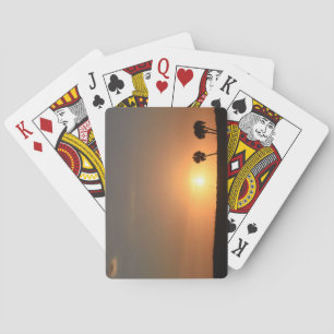 Foto eines Sonnenuntergangs am Strand Spielkarten