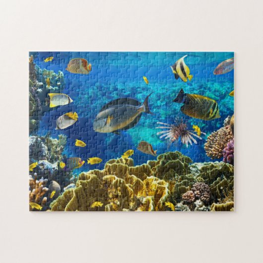Foto eines tropischen Fisches auf einem Puzzle (Horizontal)
