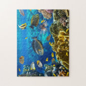 Foto eines tropischen Fisches auf einem Puzzle (Vertikal)