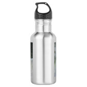 Foto eines Weißen Pferdes und Vogels im Winter Edelstahlflasche (Rückseite)