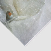 Foto eines Weißen Pferdes und Vogels im Winter Seidenpapier (Ausschnitt)