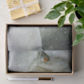 Foto eines Weißen Pferdes und Vogels im Winter Seidenpapier (Geschenk)