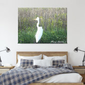 Foto eines wilden Egret auf der Leinwand. Leinwanddruck (Insitu (Schlafzimmer))