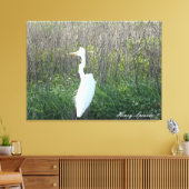 Foto eines wilden Egret auf der Leinwand. Leinwanddruck (Insitu (Wohnzimmer))