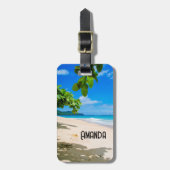 Foto eines wunderschönen tropischen Strandes Gepäckanhänger (Vorderseite vertikal)