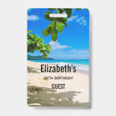 Foto eines wunderschönen tropischen Strandgast Ausweis (Rückseite)