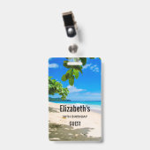 Foto eines wunderschönen tropischen Strandgast Ausweis (Vorderseite mit Clip)