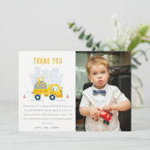 Foto eines Zugfahrzeugs Dankeskarte (Stehend Vorderseite)