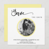 *~* FOTO Einfach Gelber Boho Hochzeit Das Datum sp Save The Date (Vorne/Hinten)