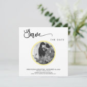 *~* FOTO Einfach Gelber Boho Hochzeit Das Datum sp Save The Date (Stehend Vorderseite)