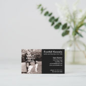 Foto Einfach Schwarz mit weißem Text hinzufügen Visitenkarte (Stehend Vorderseite)