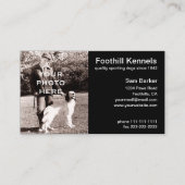 Foto Einfach Schwarz mit weißem Text hinzufügen Visitenkarte (Vorderseite)