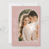 Foto Einfache Elegante Rosa Hochzeit Save The Date (Vorderseite)