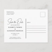 Foto Einfache Elegante Skriptankündigung Postkarte (Rückseite)