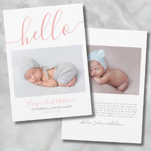 Foto Einfache Geburtsanzeige Baby Mädchen Ankündigung