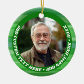 Foto - Einfache grüne Abstrakte Grenze - Dicker Te Keramik Ornament (Vorne)